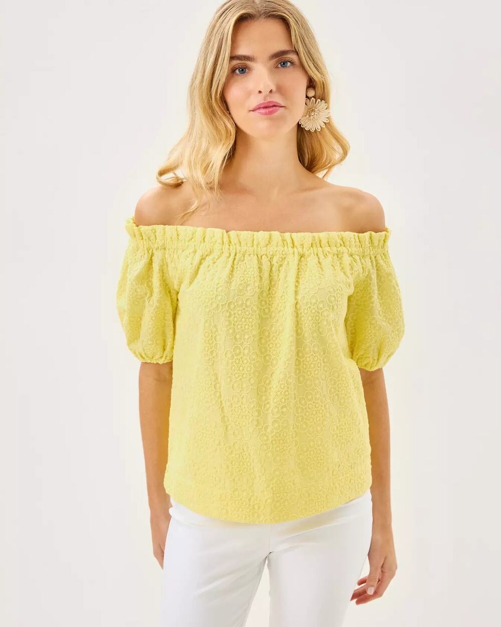 Lilly Pulitzer Katara Off-the-Shoulder Top in Yellow size XS